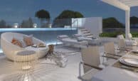 marbella club hills benahavis new golden mile appartementen penthouses te koop zeezicht avond zwembad