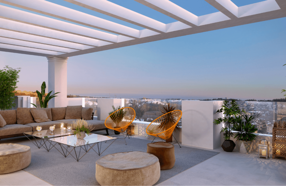 nine lions residences appartementen penthouses te koop nueva andalucia terras