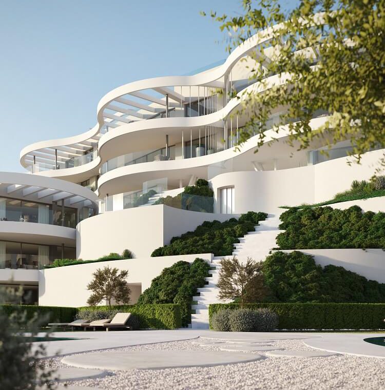 the view marbella zeezicht panoramisch zicht futuristisch modern nieuwbouw benahavis luxe exclusief concierge appartement golf