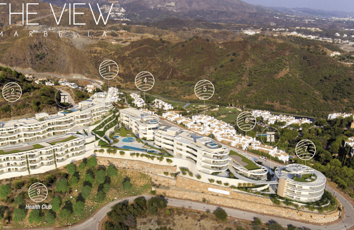 the view marbella zeezicht panoramisch zicht futuristisch modern nieuwbouw benahavis luxe exclusief concierge appartement golf masterplan