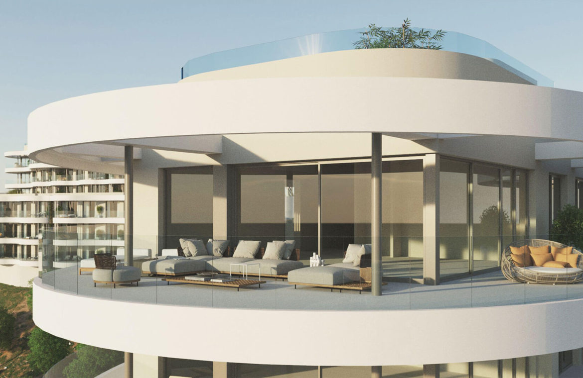 the view marbella zeezicht panoramisch zicht futuristisch modern nieuwbouw benahavis luxe exclusief concierge terras