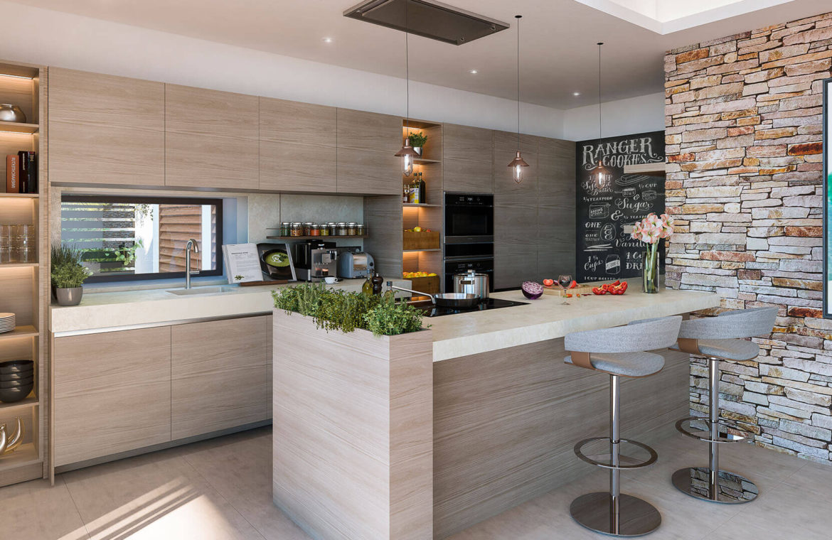 be lagom moderne villa kopen marbella benahavis zeezicht nieuwbouw keuken