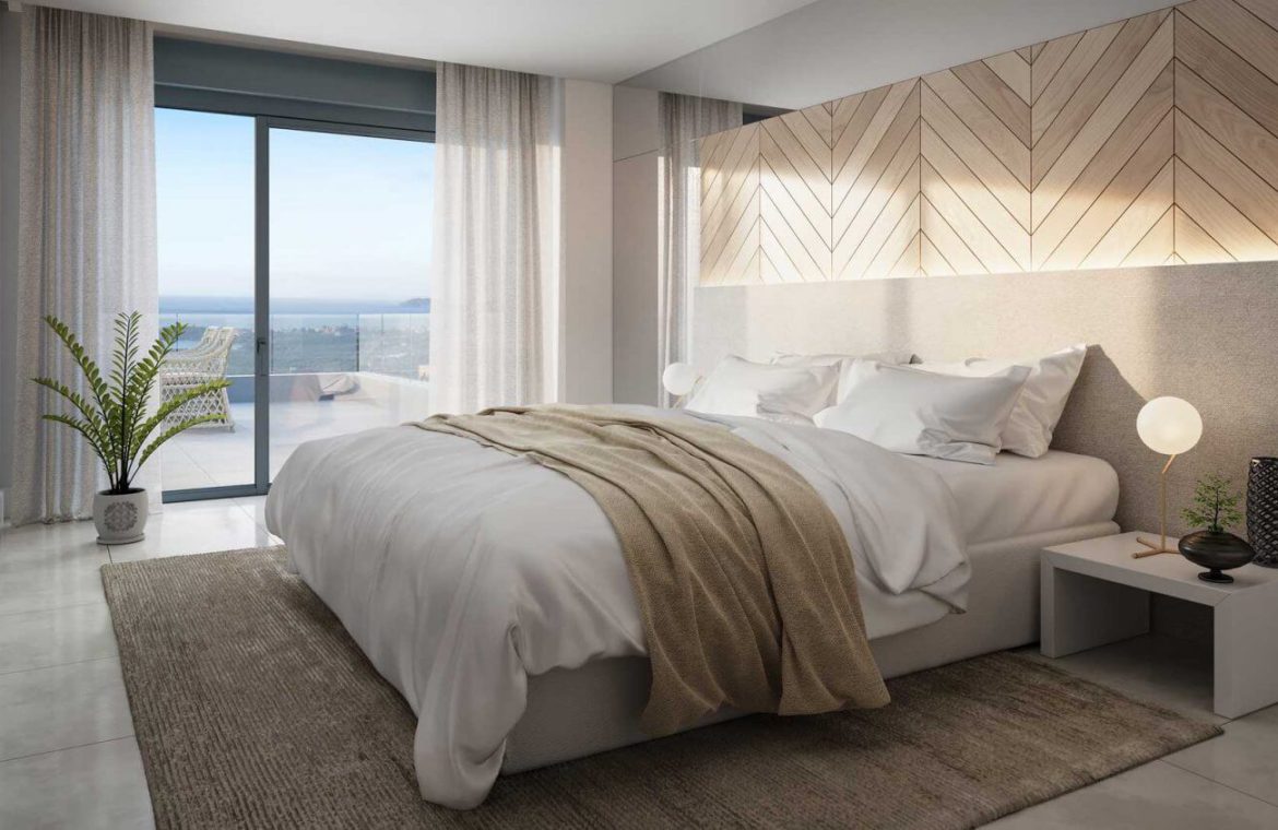 mesas homes prime invest estepona zeezicht nieuwbouw appartement te koop modern slaapkamer