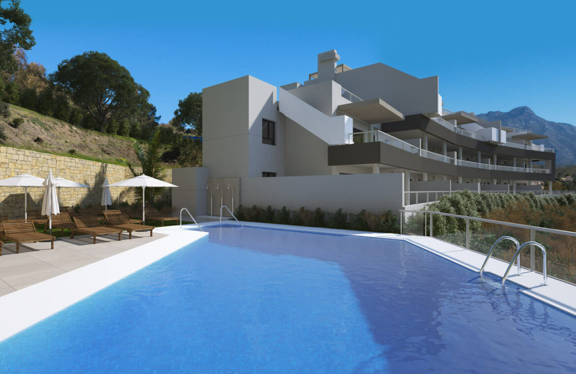 the crest nieuwbouw appartement te koop la quinta nueva andalucia golfvallei benahavis marbella costa del sol spanje zeezicht zwembad