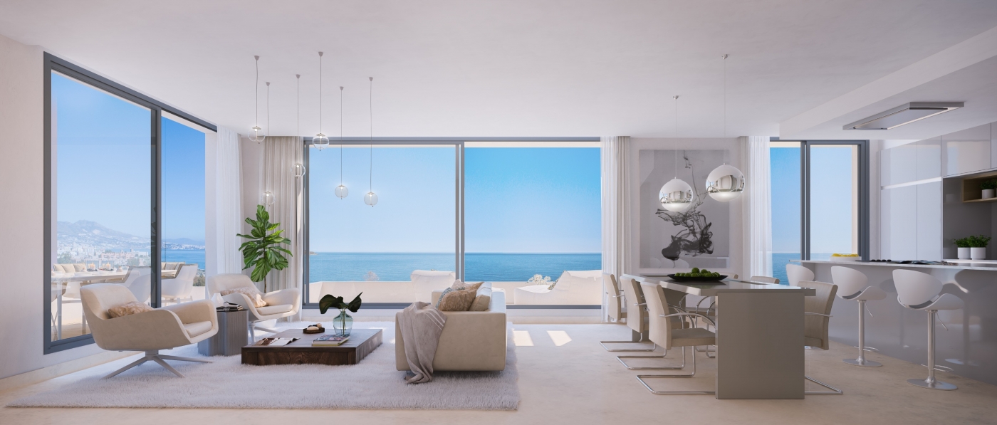 monterrey residencial mijas costa spanje vamoz nieuwbouw appartement kopen kleinschalig zeezicht wandelafstand strand salon