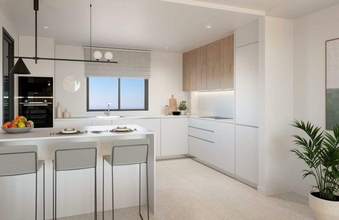 medblue monteros vamoz marbella costa sol spanje zeezicht nieuwbouw appartement penthouse kopen keuken