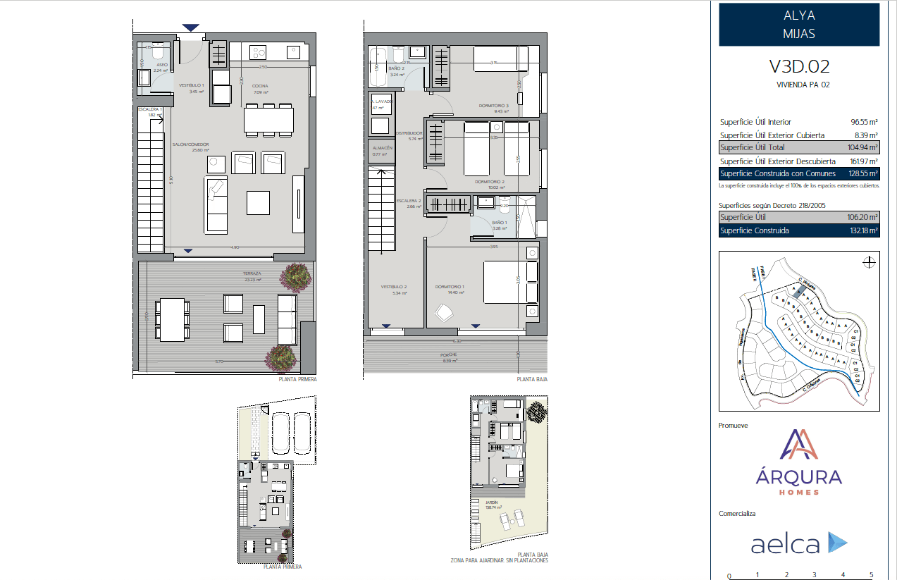 Alya Mijas Costa del Sol Spanje te koop huis townhouse Vamoz Marbella nieuwbouw grondplan V3D.02