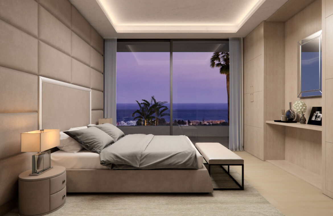 lomas marbella villa 7 golden mile vamoz spanje nieuwbouw bergzicht zeezicht luxe modern bed