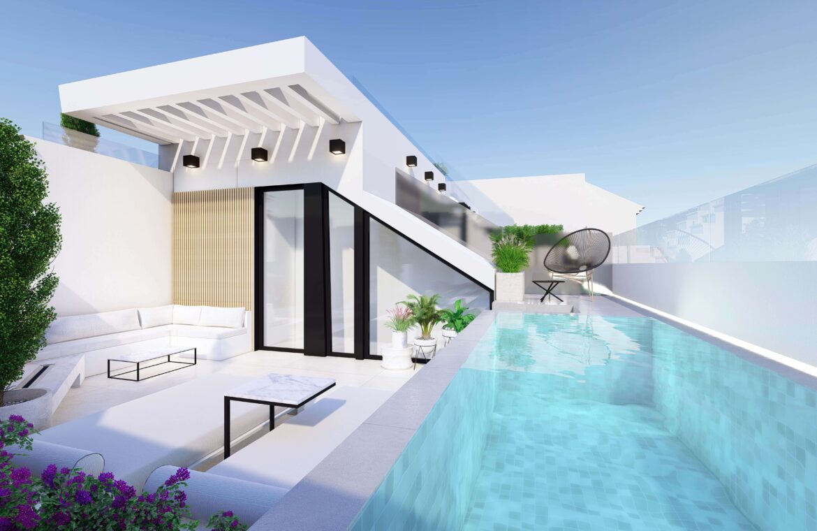 san antonio huis kopen estepona centrum nieuwbouw vamoz marbella costa del sol spanje geschakelde woning wandelafstand zwembad