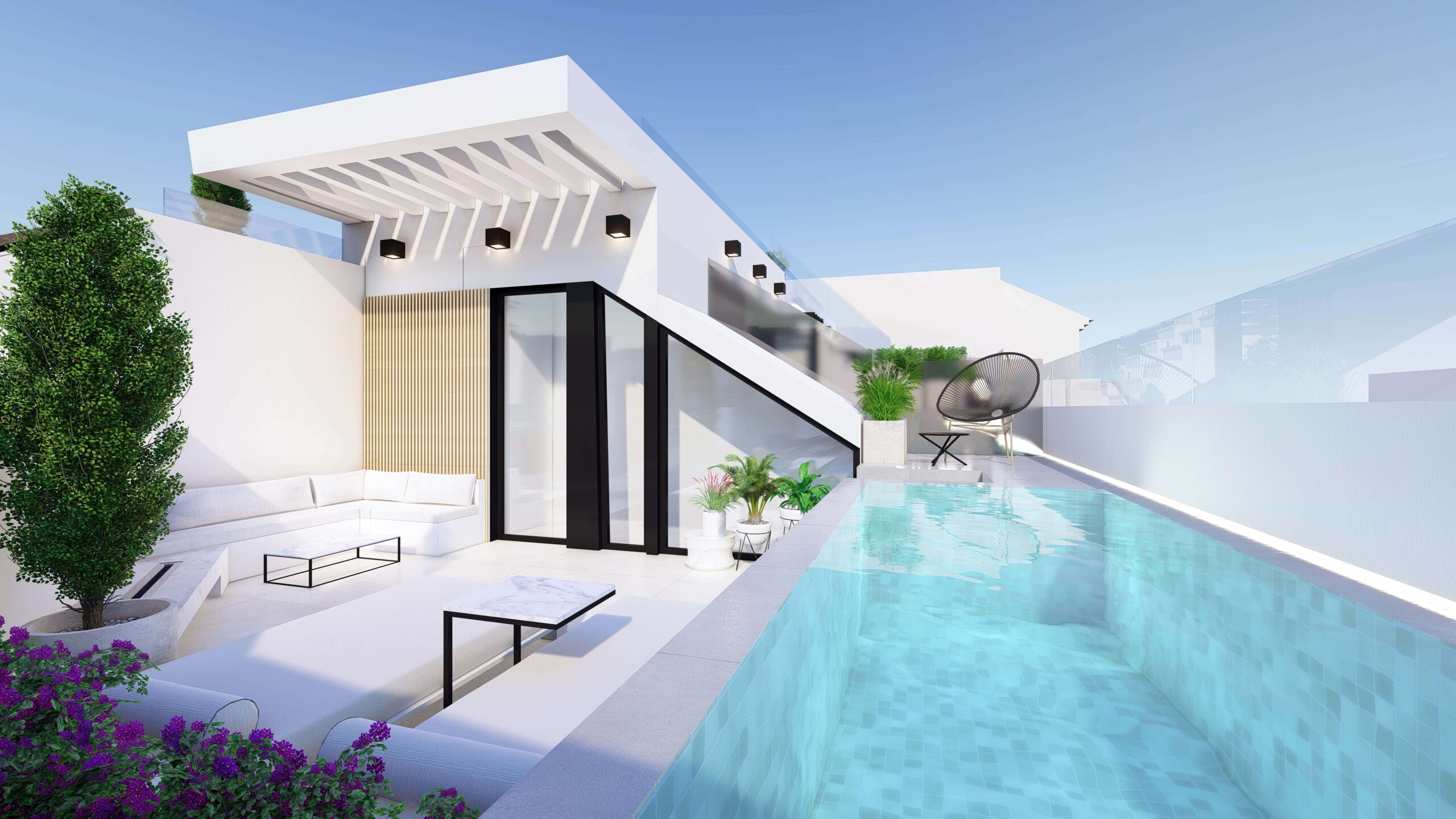san antonio huis kopen estepona centrum nieuwbouw vamoz marbella costa del sol spanje geschakelde woning wandelafstand zwembad
