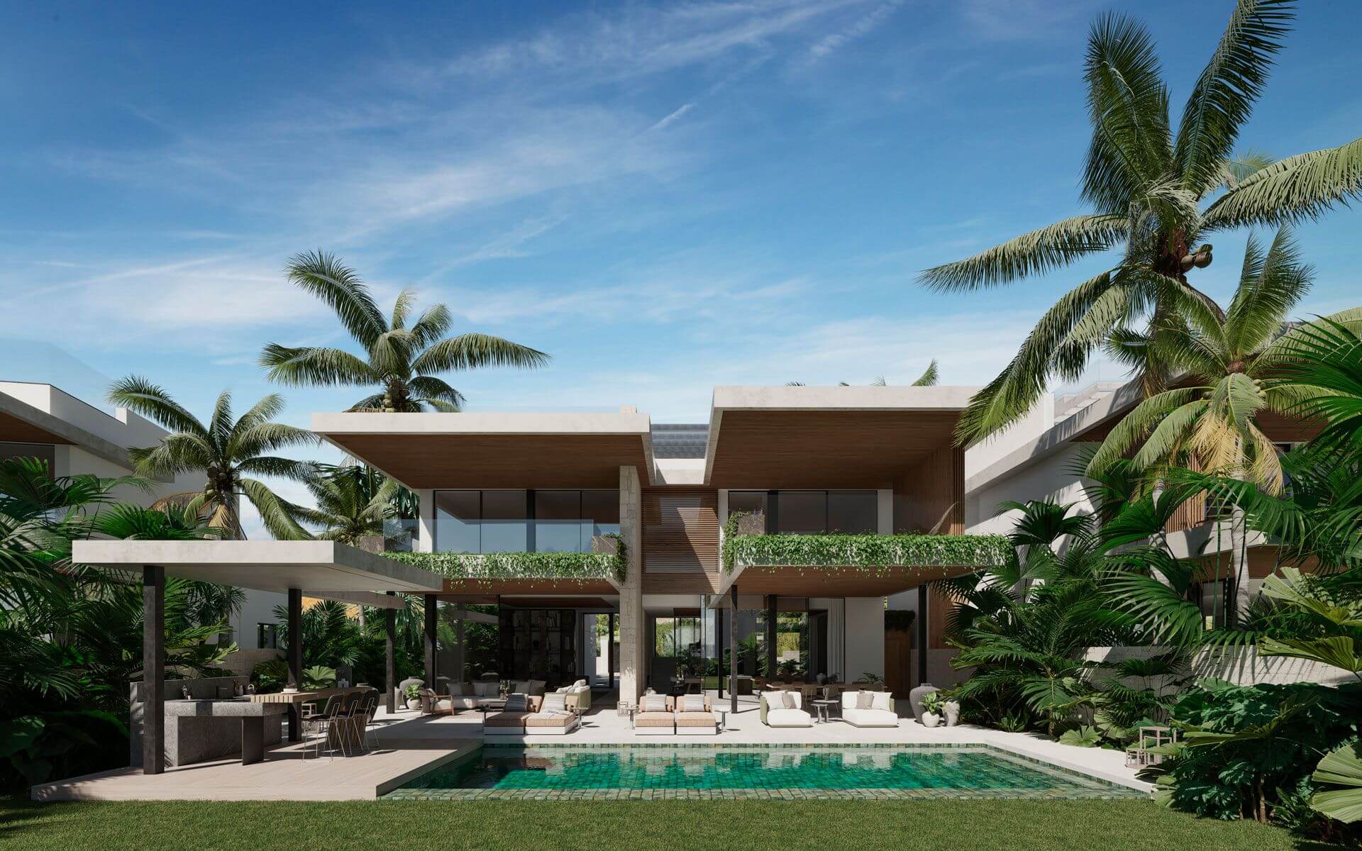 privilege cortijo blanco san pedro alcantara vamos vamoz marbella eerstelijns zeezicht nieuwbouw villa te koop tuin