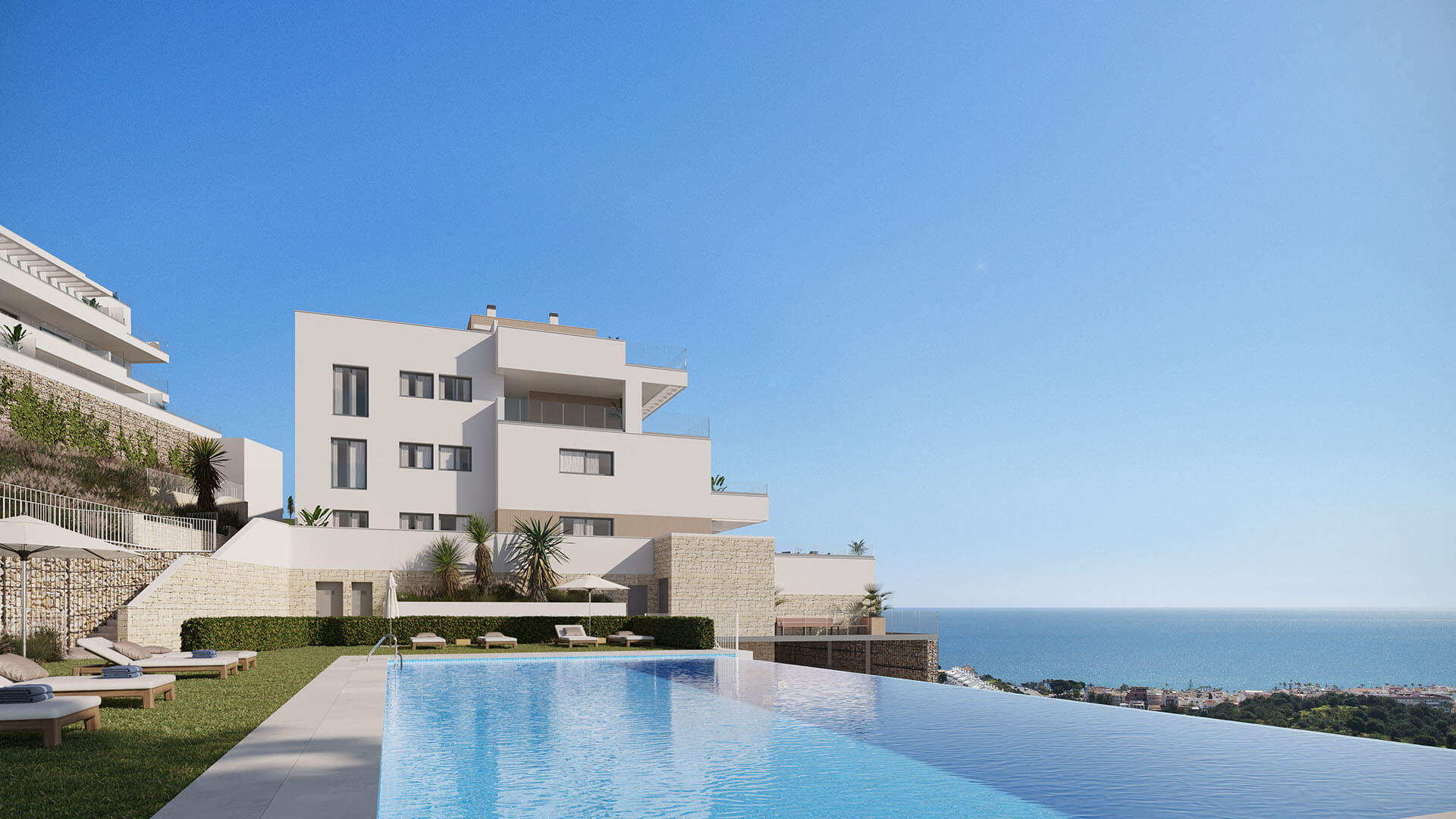 calma mijas nieuwbouwproject appartement penthouse kopen wandelafstand zeezicht mijas vamoz marbella zwembad
