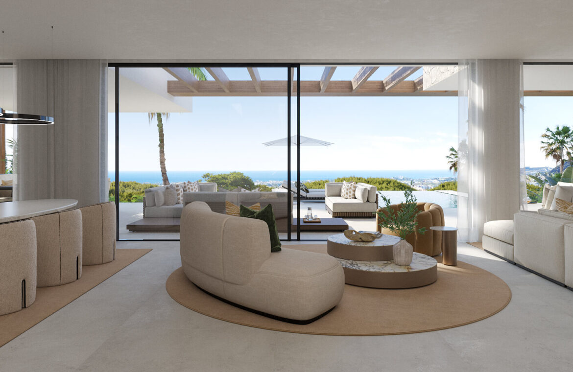 ocyan nieuwbouw villa kopen new golden mile vamoz marbella costa del sol natuur zeezicht salon