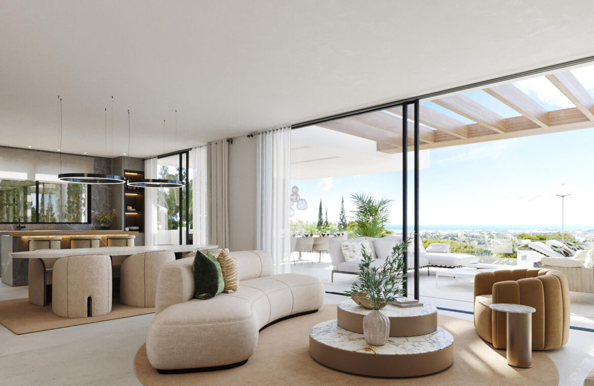 ocyan nieuwbouw villa kopen new golden mile vamoz marbella costa del sol natuur zeezicht salon1