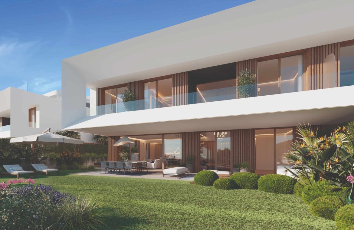 lyra residences nieuwbouw huizen woningen te koop el campanario vamoz marbella golf fitness spa zwembad panoramisch zicht tuin