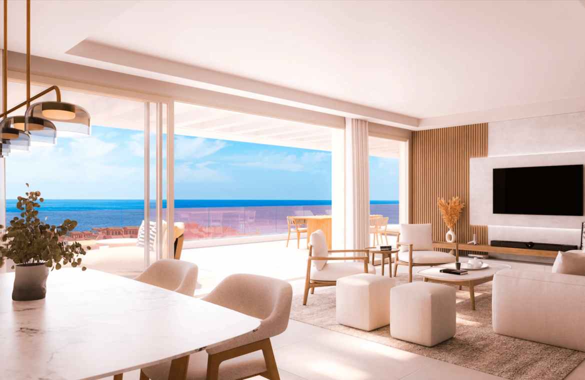 absolute estepona costa galera nieuwbouw appartement penthouse te koop vamoz marbella zeezicht wandelafstand strand leefruimte