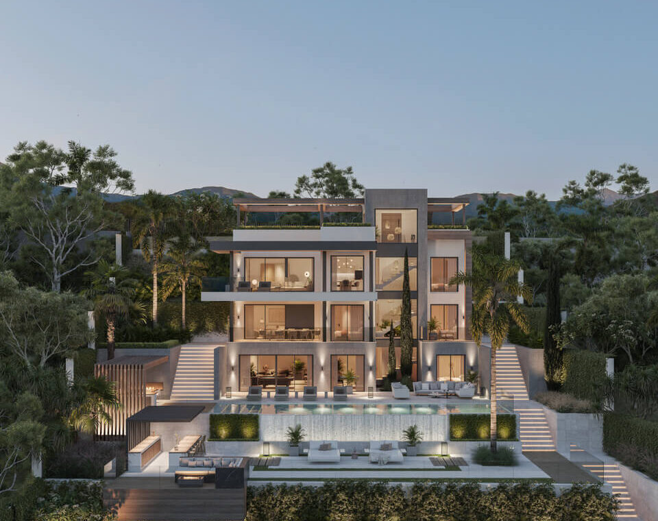 cerrado hills nieuwbouw eerstelijns golf villa kopen lagunas mijas vamoz marbella zeezicht tuin